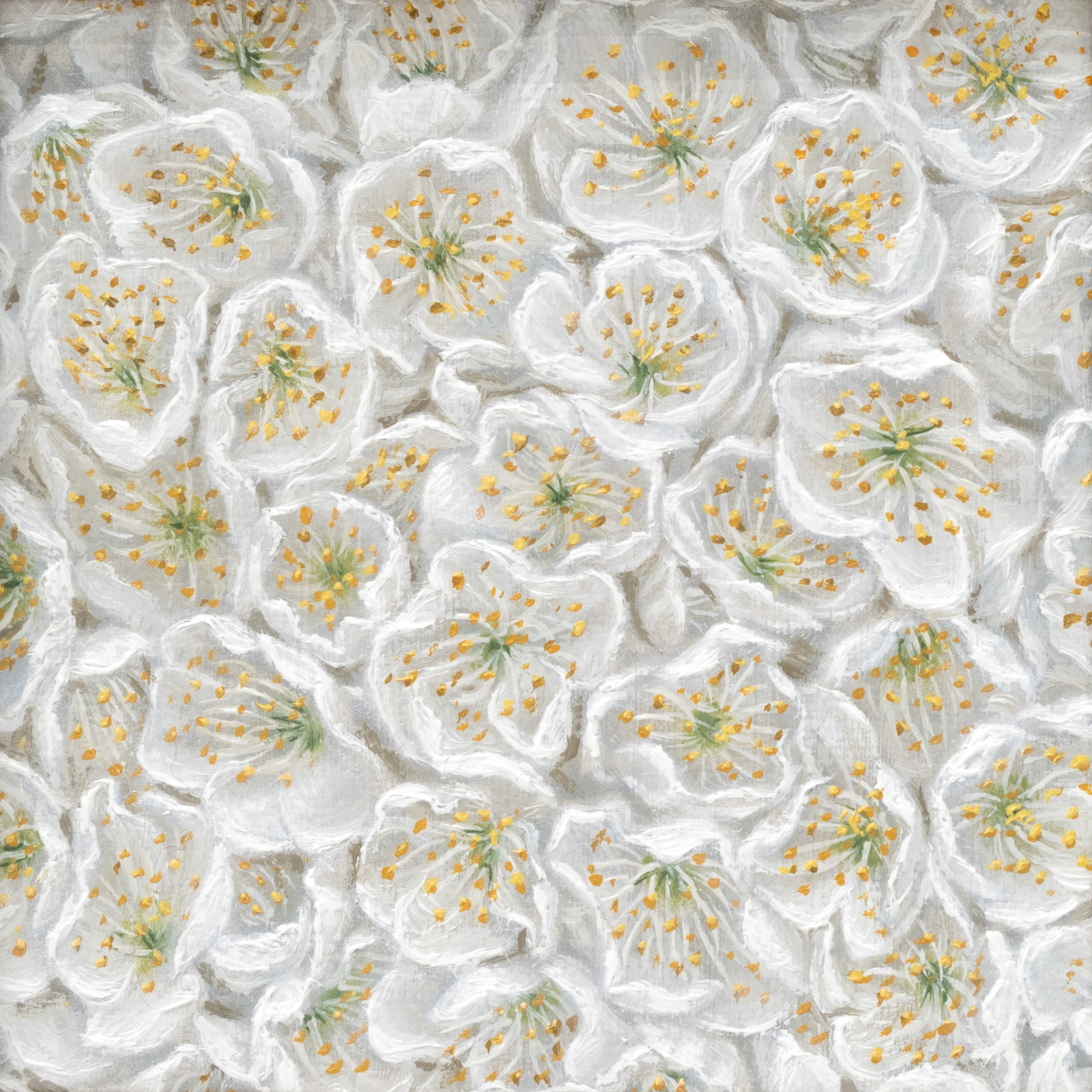 Cherry Blossom 10x10cm, Oil Painting - Image 2