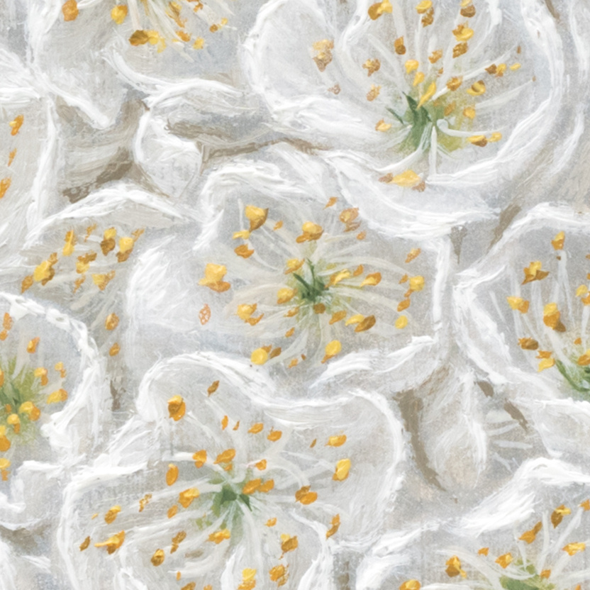 Cherry Blossom 10x10cm, Oil Painting - Image 3