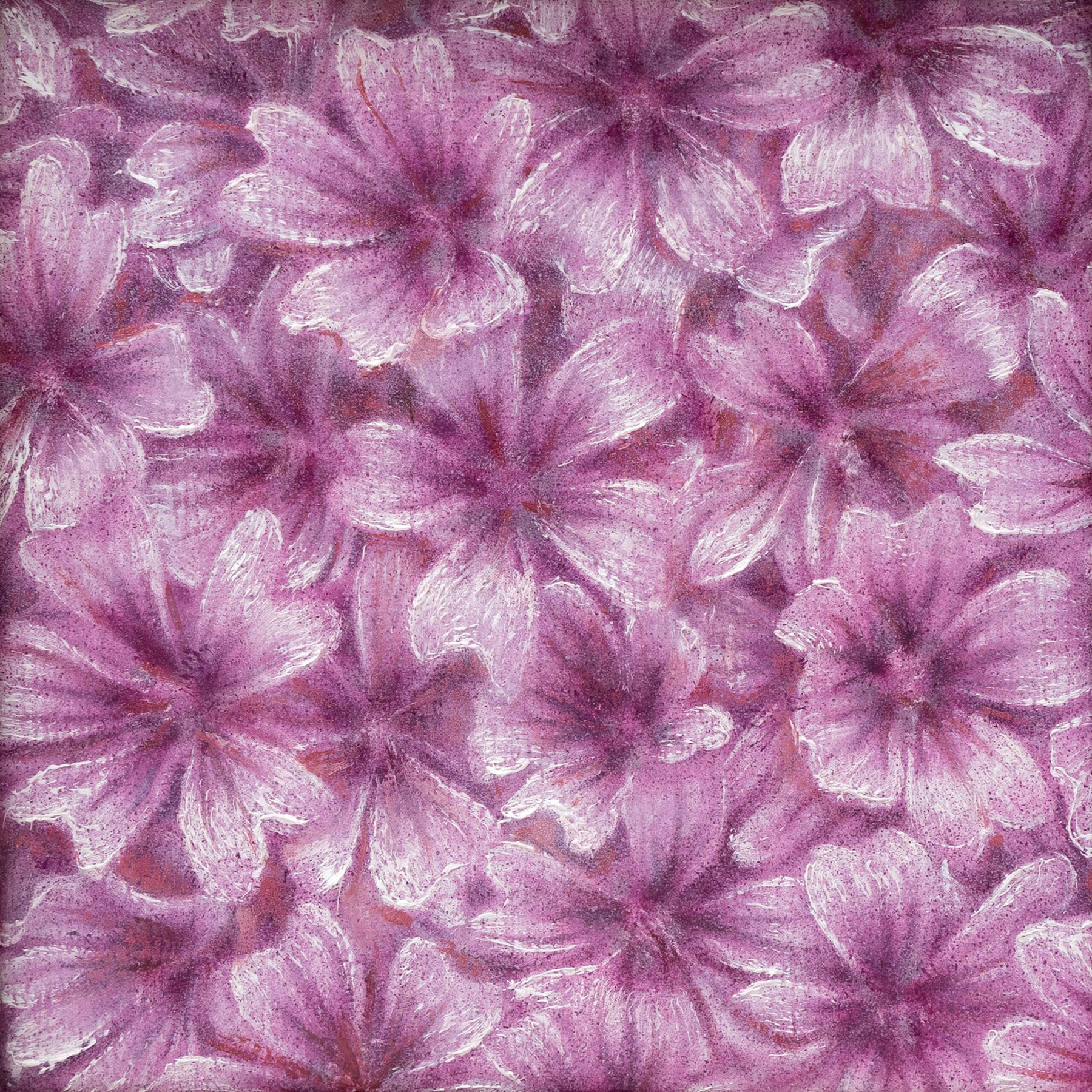 Black Hollyhock 10x10cm, Oil Painting - Image 2