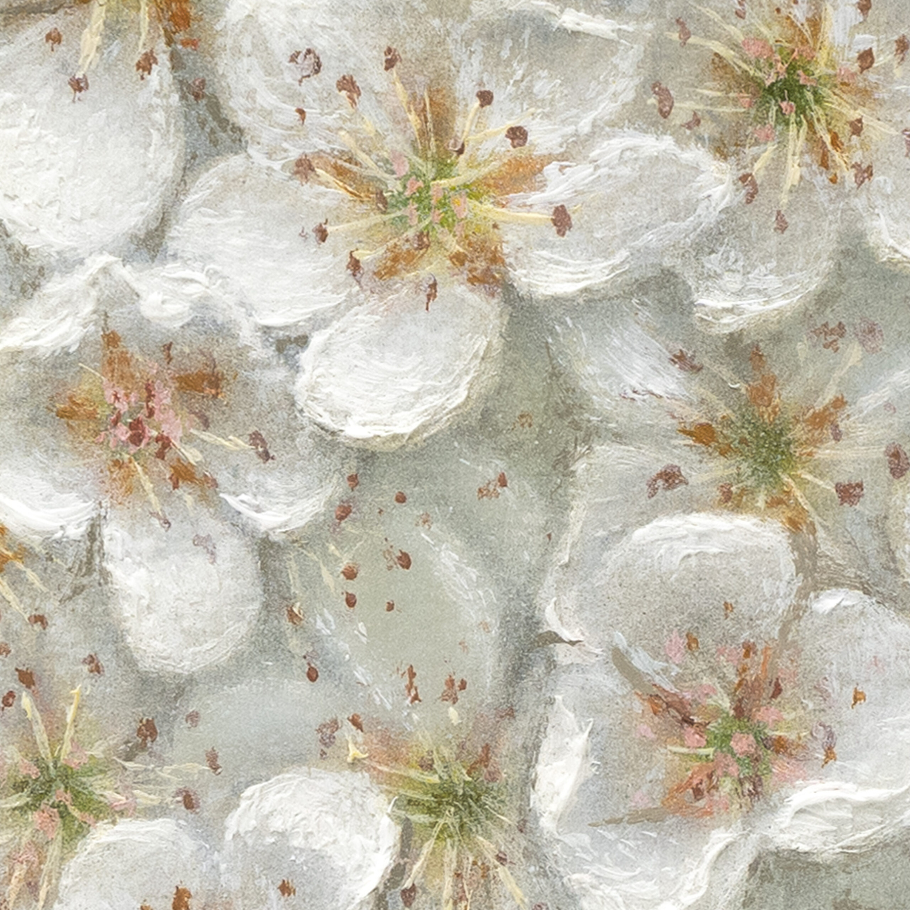 Quince Blossom 10x10cm, Oil Painting - Image 3