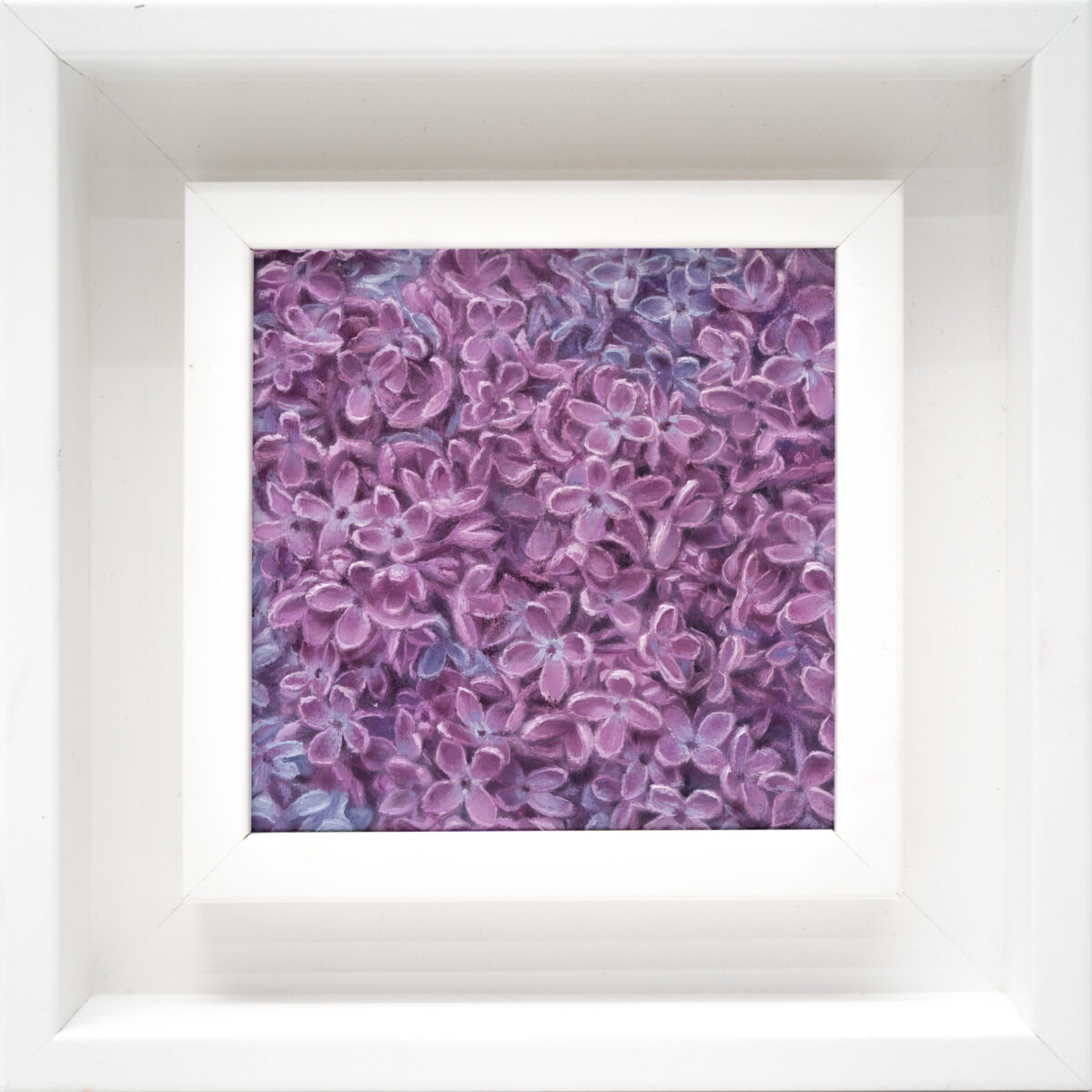 Lilac oil painting 10x10cm, original small format floral artwork, The Garden of the Theotokos Series