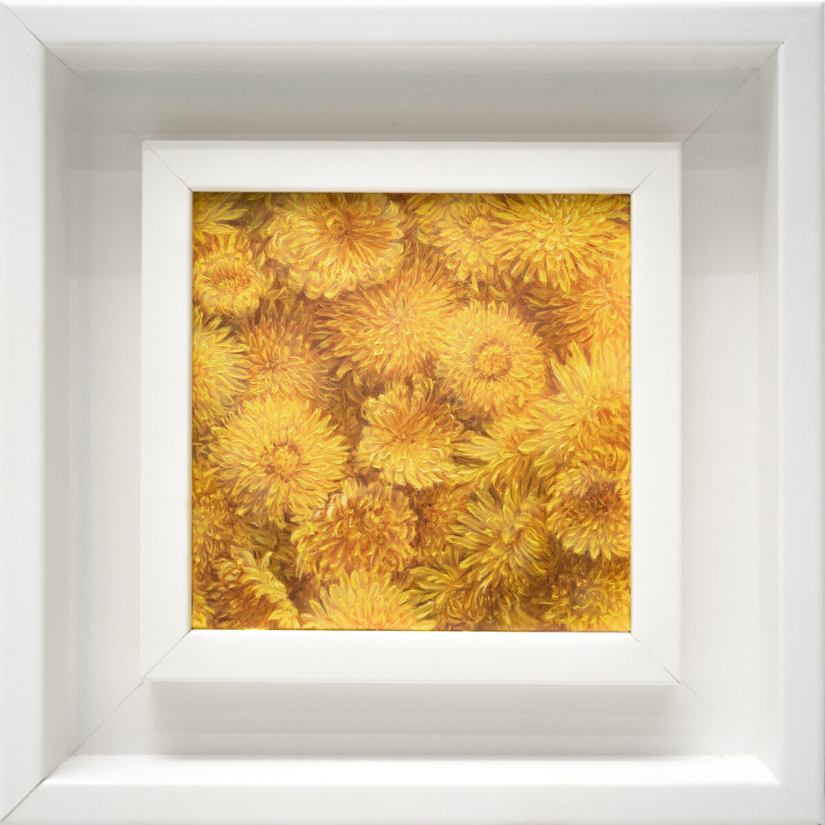 Dandelion oil painting 10x10cm, original small format floral artwork, The Garden of the Theotokos Series